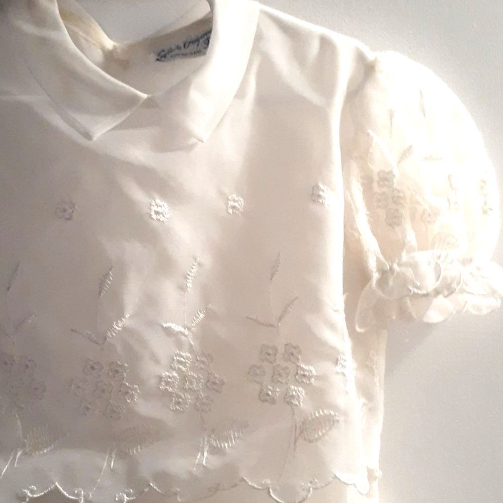 Vintage Dress 6 Sylvia Original Custom Made First Communion Easter White Chiffon